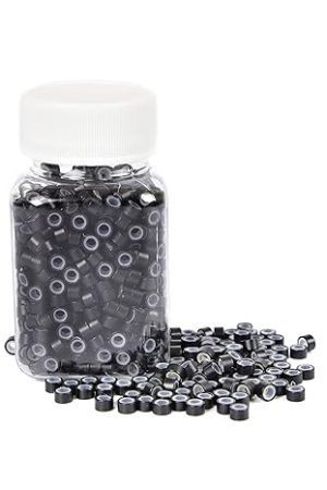 Black Micro Ring for Extension, Silicone link Micro Ring (500 PCS) Hair Extension