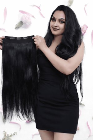 24inch, 100% Original 5pc Clips In Double Drawn Volumizer for Women & girls blend with your own Hair