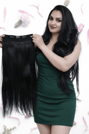 12inch, 100% Original 5pc Clips In Double Drawn Volumizer for Women & girls blend with your own Hair