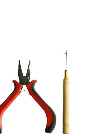 Silver Stainless Steel Red Pliers Nano micro Tip Hair Extensions